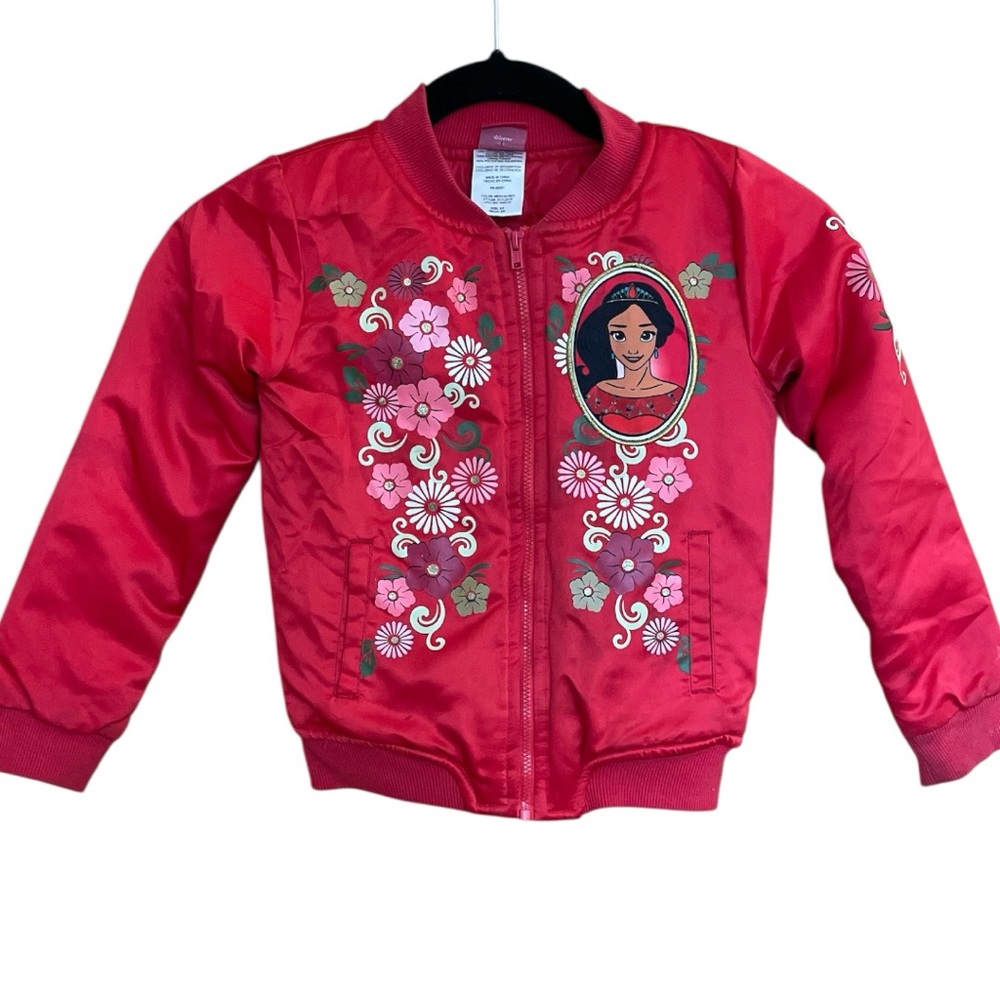 Disney Elena of Avalor Red Full Zip Bomber Style Jacket Girls 5/6